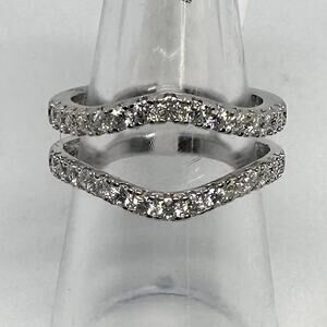 Moissanite Diamond Enhancer Ring Guard Wedding Band Anniversary 925 18k Size 6.5